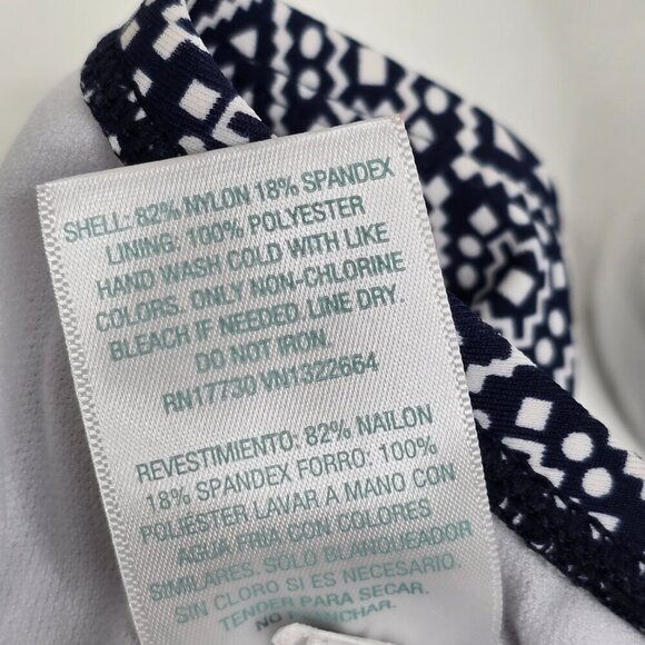 Kona Sol Navy Blue Tribal Tile Tankini Swim Top - Picture 9 of 9